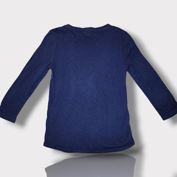 J. Crew Navy Blue Embroidered 3/4 Sleeve Sweater Top 100% Cotton Size Small - Picture 3 of 9